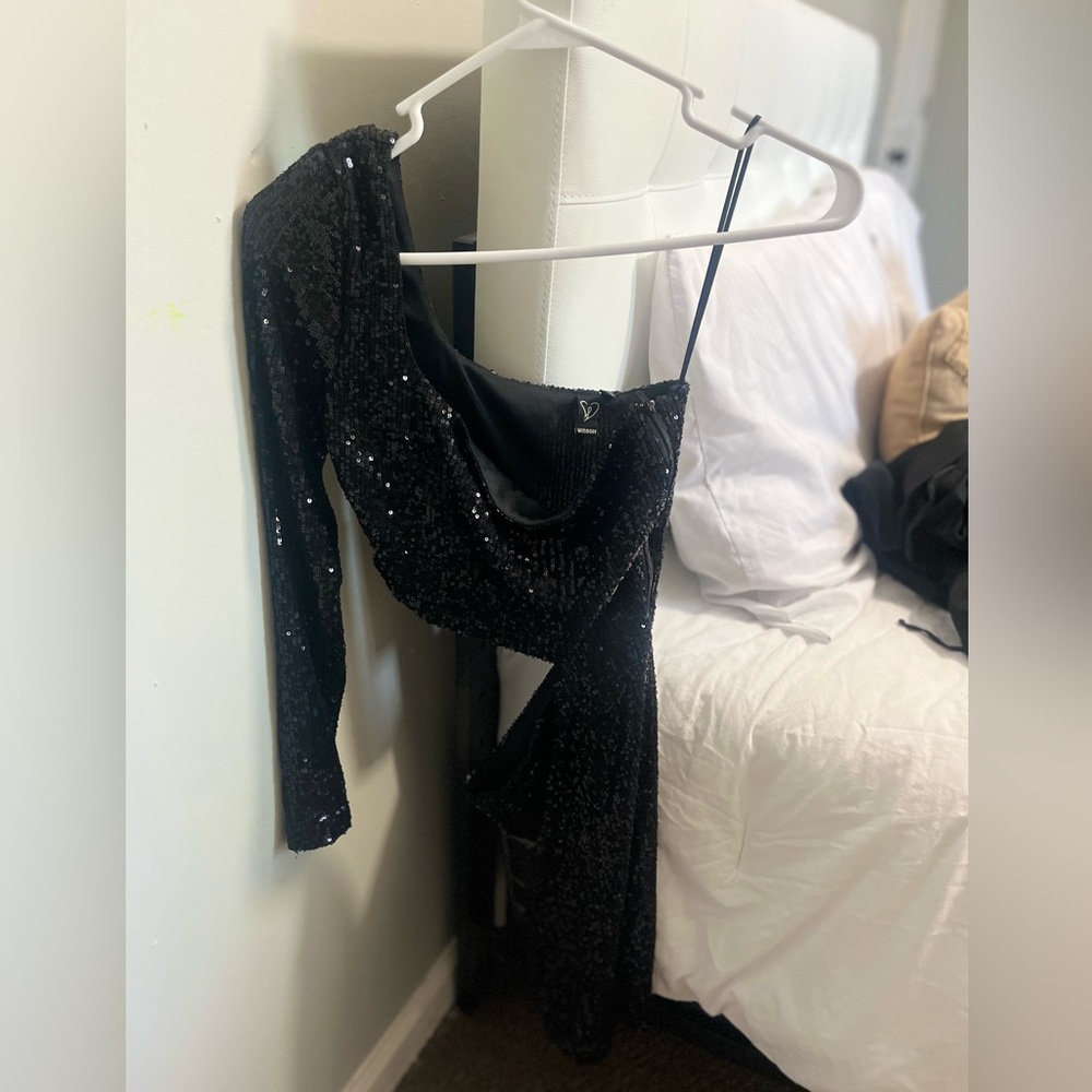 Sparkle Party Sequin One Shoulder Mini Dress from Windsor.